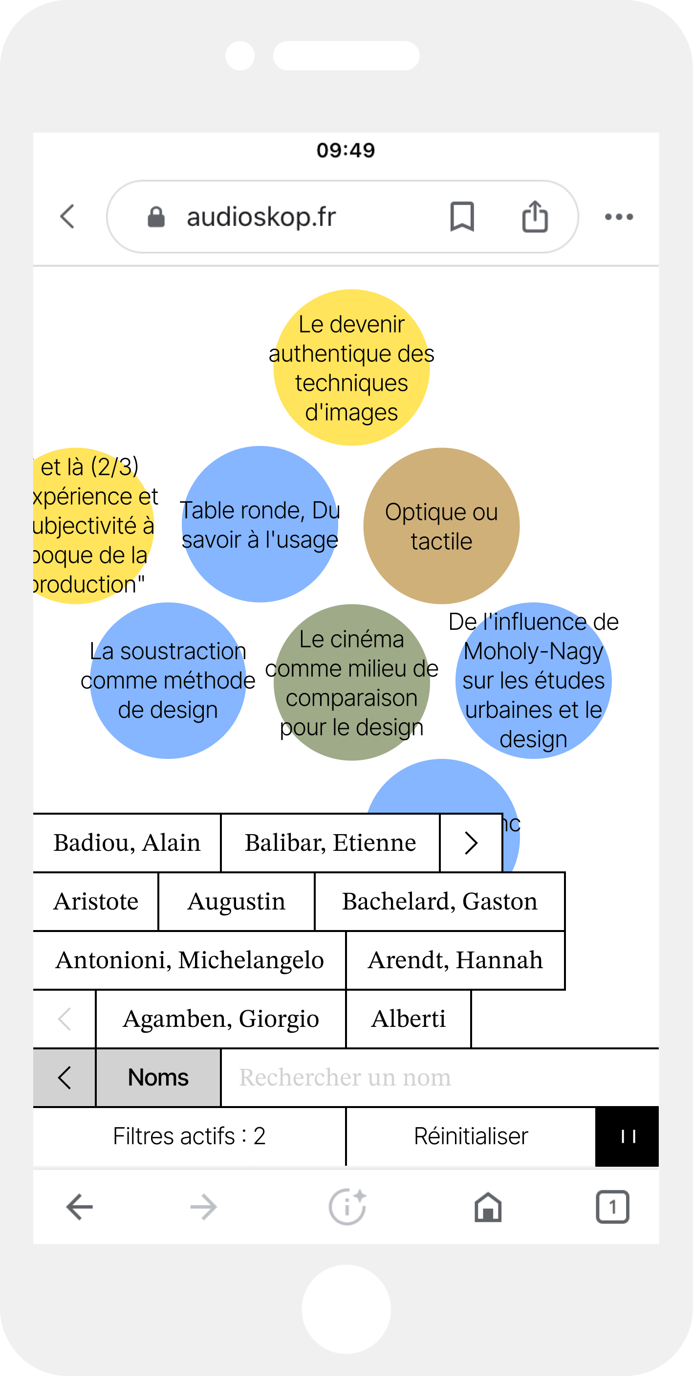 Audioskop mobile interface - Archive details